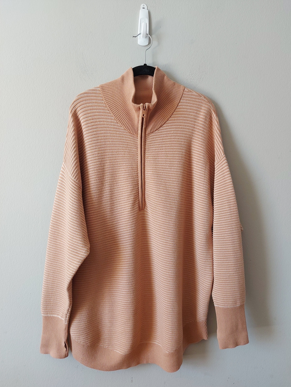 Offline By Aerie Oversized Quarter Zip Waffle Sweater Relaxed Fit Long Sleeves L
